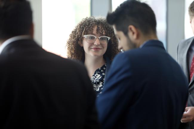 Ashley Wagers through Fall Conference crowd